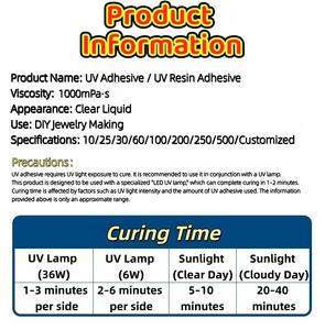 Résine UV à faible viscosité, fabrication OEM, faible rétrécissement, résistance au jaunissement, séchage rapide, pour artisanat, art, bijoux - Product Image 5