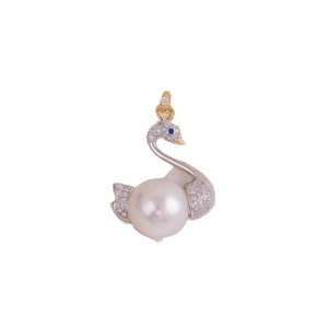 Colgante de Plata de Ley S925 31314DIY con Cuentas Redondas de 10-12 mm, Collar de Cisne Vacío y Accesorios de Perlas, Colgantes y Dijes de Perlas DIY - Product Image 5