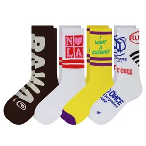 Hochwertige Baumwolle Sportsocke kundenspezifische Mannschaft Unisex Socke Design Ihr eigenes Logo Sportsocke