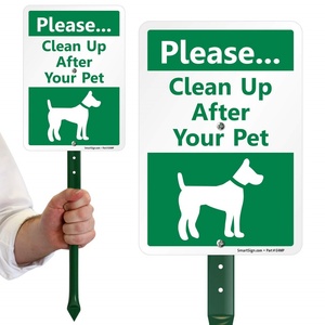 Letrero Gráfico DOG de 21.5 Pulgadas de Alto con Estaca, Aluminio Laminado de 40 Mil Resistente a la Corrosión, Letrero para Jardín 'Por Favor, Limpie el Patio de su Mascota', Material PP Cortado - Product Image 1