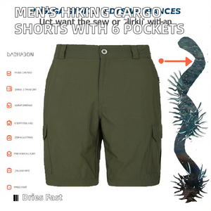 Pantalones Cortos Cargo de Senderismo para Hombre con 6 Bolsillos, Elásticos, Ligeros, Gruesos, Personalizados, 100% Algodón Tejido, Sólidos, Casuales, para Viajes y Pesca - Product Image 2