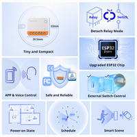 Module d'interrupteur Wifi SONOFF MINI R4, interrupteur intelligent Wifi 2 voies, maison intelligente, fonctionne avec R5 S-MATE, contrôle sans fil Alexa Google Home