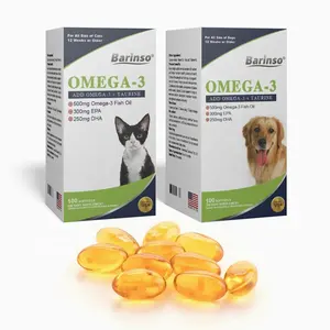 OEM & ODM OMEGA3三文鱼油，适用于狗和猫的皮肤和外套健康补充剂，适用于EPA和DHA