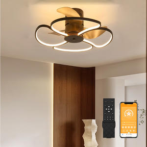 พัดลมเพดาน LED รูปทรงกลีบดอกไม้ทันสมัย ปรับความเร็วได้ 6 ระดับ ควบคุมผ่านแอพและรีโมท มอเตอร์ DC ไร้เสียงรบกวน ดีไซน์โดดเด่นสำหรับห้องน้ำ - Product Image 1