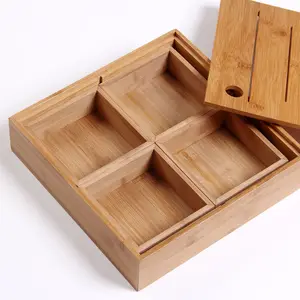 European-Style Nut Box Bamboo Solid Wood Dried Fruit Tray with Lid Modern Design Multi-Function Fruit Tray Stocked Plate Dish