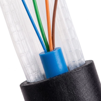 Câble de descente à fibre optique plat GYFXTBY 1-24 cœurs G.657A1 monomode pour FTTH, câble extérieur avec gaine HDPE et renfort FRP