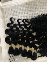 Extensions de cheveux naturels indiens 100% Remy, double trame, bouclés profonds, ondulés, noir naturel