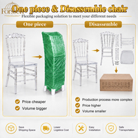 Chaise de banquet Napoléon transparente en résine empilable pour mariage, événement hôtelier, location et restauration