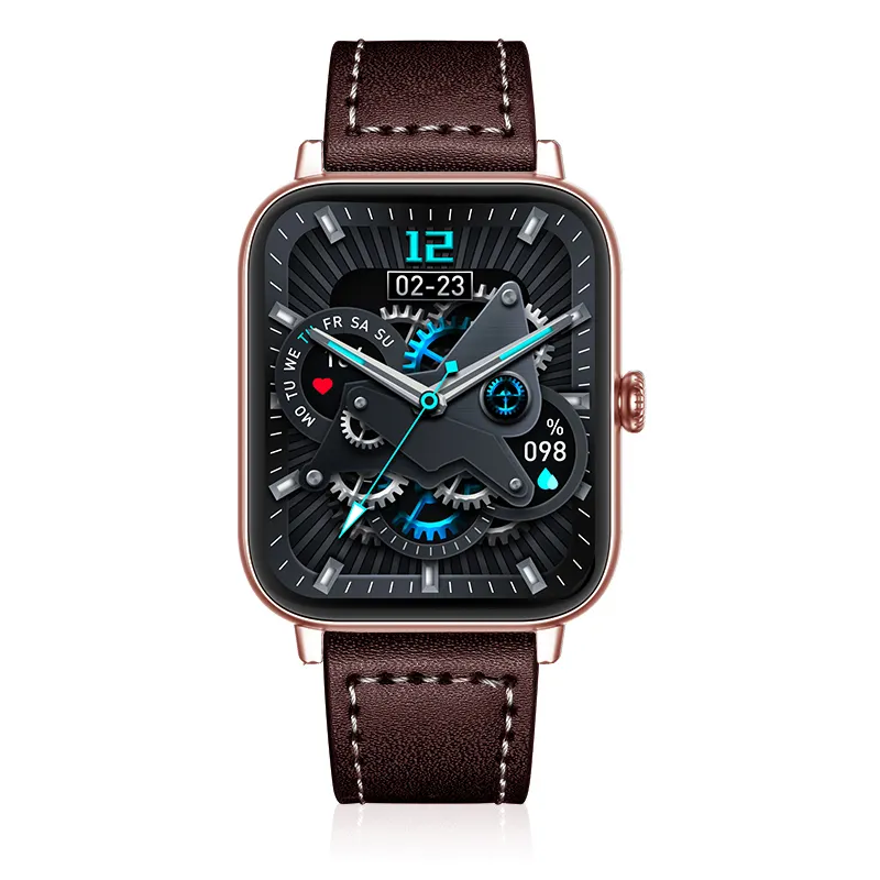 Leather Smart Watch Men Male Smartwatch 1.81 inch + 240*286 + Da Fit APP + Make a Call + Play Music + Fast Charge