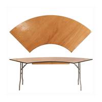 Mesa plegable personalizada para bodas y fiestas, mesa de comedor plegable con forma de media luna en S de madera contrachapada, mesa de comedor móvil plegable