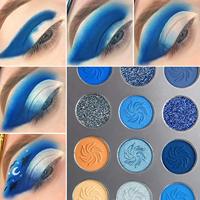 Palette d'ombres à paupières minérales de 15 couleurs, forme personnalisée, finitions scintillantes/mates/pailletées, sans cruauté, haute pigmentation, certifiée halal