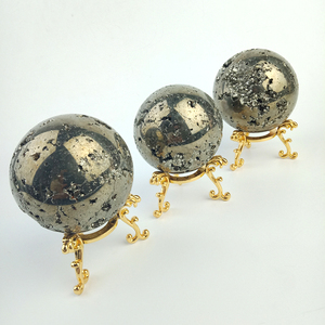Wholesale High Quality Natural <b>Crystal</b> Quartz Rough <b>Ball</b> Iron Pyrite Cluster Spheres - Product Image 5