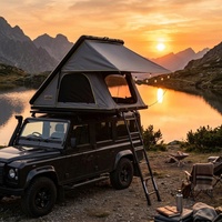 Aluminium Dreieckiges Hartschalen-Dachzelt 210x140cm 900D Oxford Wasserdicht USB-Licht Leiter SUV 4x4 Camping