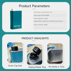 Kim loại tinplate giặt chất tẩy rửa tin trường hợp nước bằng chứng lưu trữ bột giặt bao bì với nắp giặt chất tẩy rửa bao bì có thể - Product Image 6