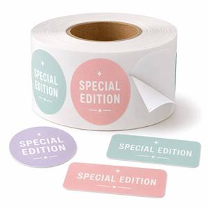 Etiqueta Autoadhesiva en Rollo, Papel Impermeable, Etiqueta Impresa con Logotipo Troquelado, Etiqueta de Embalaje para Botellas, Cosméticos y Paquetes de Regalo - Product Image 2