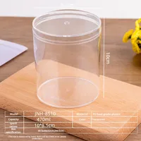 Boîte en plastique transparente ronde de 1 mm d'épaisseur, personnalisable, pour noix, bonbons, gâteaux à étages, emballage alimentaire, modèle PS JNH-8510