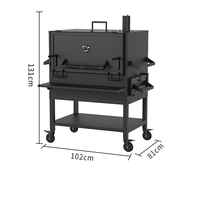 Barbecue à fumée lente commercial moderne, nouveau grand fumoir carré, grill de style américain, barbecue au charbon de bois pour restaurant