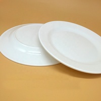 Vaisselle de restaurant incassable, assiette de chargement ronde blanche en mélamine de 11 pouces, vente en gros