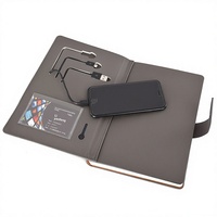 Carnet A5 avec batterie intégrée et charge rapide sans fil, 96 pages, personnalisable, pour affaires, avec port USB