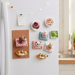 Aimant de réfrigérateur en résine en forme de gâteau de dessert simulé en 3D, personnalisable, pour jeu alimentaire créatif, décoration d'intérieur, souvenir, aimant porte-notes - Product Image 3