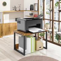 Printer Desktop berdiri pengatur rak untuk rumah tugas berat Printer Riser di bawah meja kecil Printer meja kayu rak meja