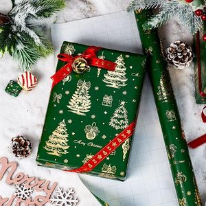 Custom Christmas Wrapping <b>Paper</b> Green Gold Gift Wrapping <b>Paper</b> Gold Foil Gift <b>Wrap</b> for Gift Packaging Festive Decoration - Product Image 2