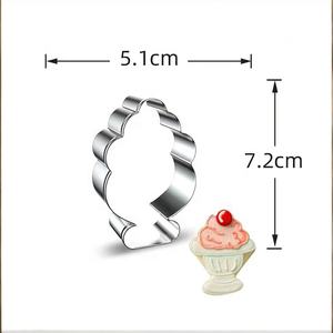 アイスクリーム型の人気のある夏のステンレス鋼クッキーカッター人気のクッキーツール - Product Image 3
