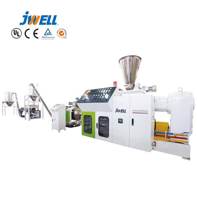 JWELL - PVC Counter-Rotating Conical Twin Screw Plastic Pellet / Pelletizing / Granulator Making Extrusion Machine