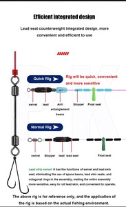 Accessoires de pêche pour <span class=keywords><strong>la</strong></span> carpe : Émerillon de pêche flottant 131517mm avec barillet <span class=keywords><strong>en</strong></span> cuivre, mousqueton à ressort et anti-corrosion - Product Image 6