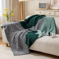 Couverture de canapé et de sieste de bureau en fibre synthétique, tricotée semi-velours, motif abstrait, toutes saisons, épaisse, haut de gamme, moderne