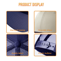 Gorra Trucker de Malla de 6 Paneles Color Caqui con Parche Personalizado en Relieve y Estampado Bajo la Visera - Gorras de Ciclismo Casuales para Exteriores y Moda Playera a Rayas