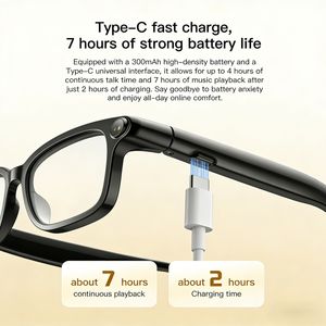 Lunettes Intelligentes 8MP avec Caméra <span class=keywords><strong>PRO</strong></span>, Flash LED, Assistant Vocal, Traduction, Vidéo HD 1080P, Étanchéité IP65, Recharge Type-C - Product Image 6