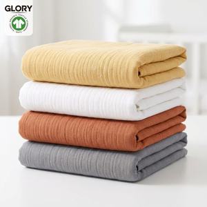 Couverture d'emmaillotage en mousseline de coton 100 % biologique certifiée GOTS, couleur unie personnalisée, marque privée, double couche de gaze, enveloppe de réception - Product Image 1