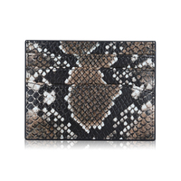 Portefeuille de voyage RFID avec logo personnalisé Porte-cartes de crédit en cuir de peau de serpent pour femme ou homme