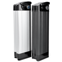 Batterie de Vélo Électrique Type Poisson Argenté pour Trottinette Électrique et Vélo Électrique 500W 24V 36V 48V 52V 10Ah, Pack de Batterie Ebike Régénérable avec Chargeur