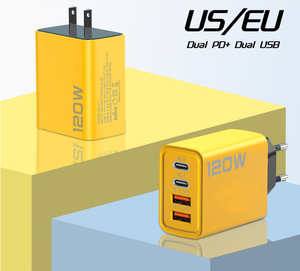 Portable 120W USB-C 4-Port Fast <b>Power</b> <b>Adapter</b> Charger PD 3.0 QC3.0 OTP OVP for Mobile Phones Laptops Travelers <b>US</b> - Product Image 4
