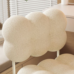 Cream Colored Bubble <b>Back</b> <b>Chair</b> <b>With</b> Lighted Mirror For Bedroom Makeup <b>Vanity</b> Use - Product Image 4