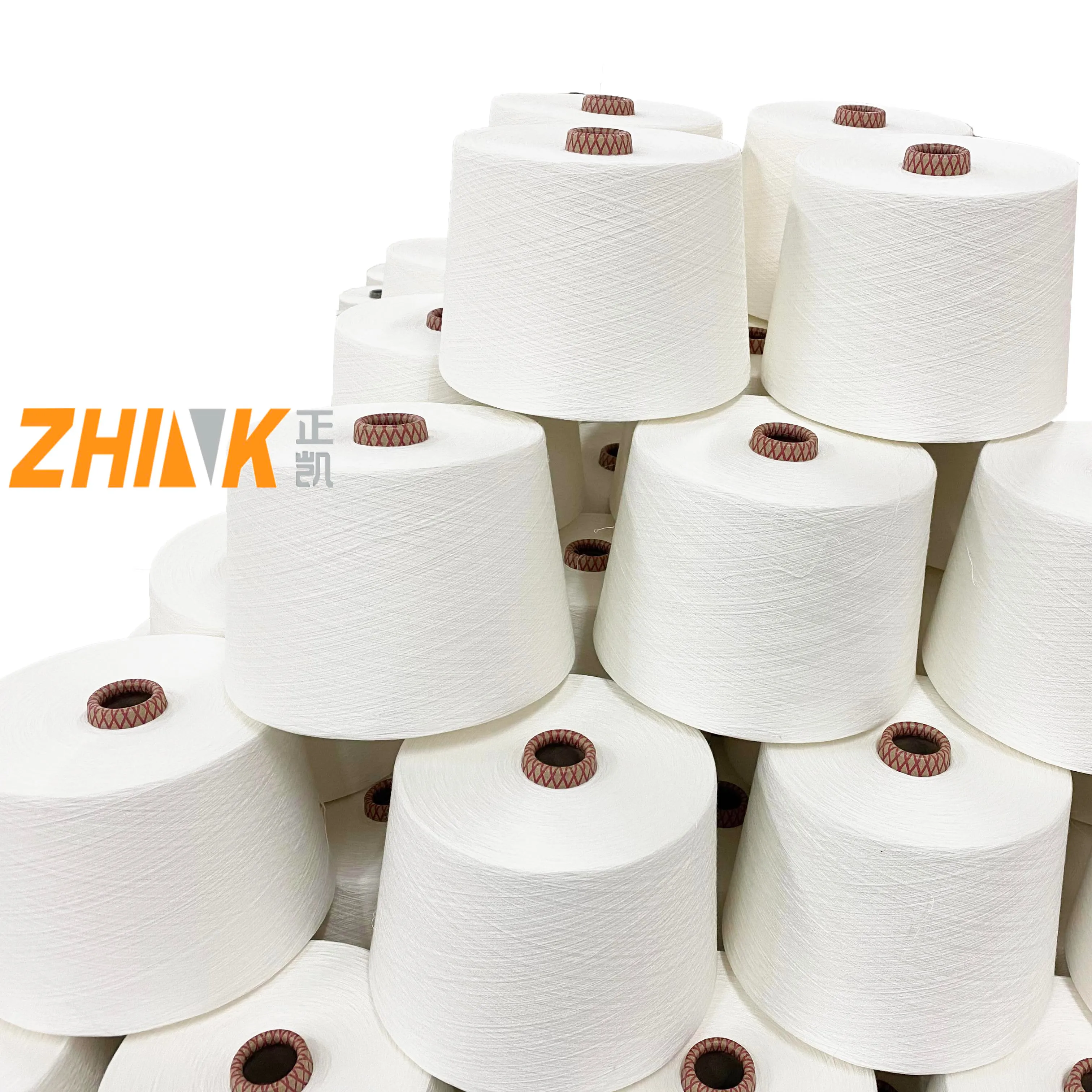 Raw 100% Polyester Recycled Spandex Core Spun Slub yarn for Denim fabric for Knitting and Weaving Wholesale Hollow