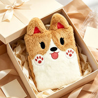 Funda de Peluche Personalizada para Laptop con Diseño de Corgi, Funda Protectora Suave y Esponjosa para Tablet de 11 Pulgadas con Cierre, Ideal como Regalo Personal