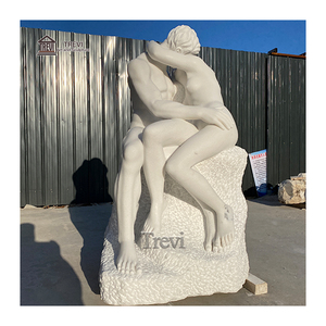 Famosa scultura di Rodin scultura in marmo all'aperto stile europeo "il bacio" statua in vendita - Product Image 3