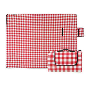 Tapis de camping et pique-nique pliable, léger, durable, grand format, imperméable, épais, à carreaux rouges et blancs, idéal pour les voyages en extérieur - Product Image 3