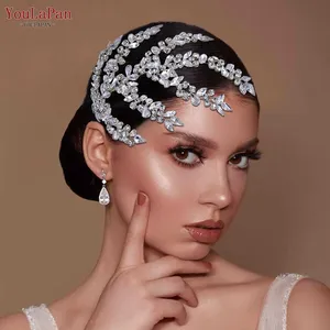 Youlapan HP576 Hot Selling Women's Headband Silver Rhinestone Ribbon Comb Wedding Hair Accessories Bridal Hair Comb