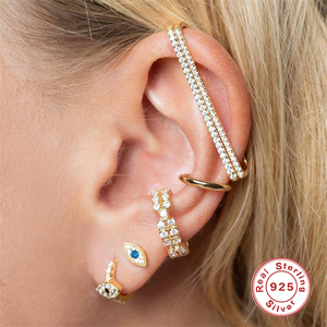 Orecchini a Perno ROXI con Occhio del Demone Placcati in Oro 18K e Diamanti Creativi, Vendita all'Ingrosso - Product Image 2