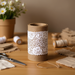 Nastro di pizzo bianco Ilan Cinta Lino 30 cm x 1,8 m per artigianato e decorazioni - Product Image 2