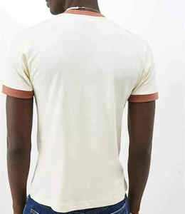 T-shirt bianche <span class=keywords><strong>Slim</strong></span> <span class=keywords><strong>Fit</strong></span> da <span class=keywords><strong>uomo</strong></span> in cotone pesante aderente Tee Shorts Tee Shorts manica T-shirt da <span class=keywords><strong>uomo</strong></span> <span class=keywords><strong>abbigliamento</strong></span> - Product Image 3