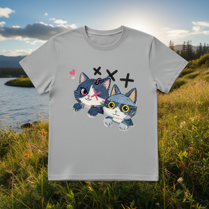 Unisex 210GSM 100% Cotton <b>T</b>-Shirt Casual Breathable Durable DTF Printed <b>Cat</b> Design Men's Tee Shirt - Product Image 3