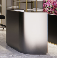 Meishi High-End Kapperszaak Receptie Balie Voor Schoonheidssalon In Roze Met Led Verlichting