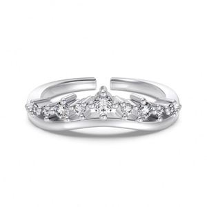 Dylam New Design Non Tarnish S925 <b>Silver</b> Rhodium 18K Gold Plated 5A Zirconia V-shape <b>Crown</b> Shape Jewelry Rings for Women - Product Image 1