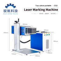 Machine de marquage laser RF 50w 30w Galvo CO2 pour la gravure du cuir, du bois et du plastique