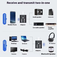Adaptateur USB sans fil BT 5.0, récepteur/émetteur audio et vidéo 2-en-1 pour haut-parleur et téléviseur 3,5 mm
